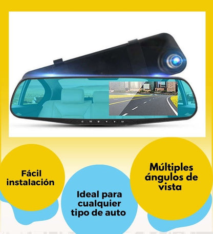 ESPEJO RETROVISOR CON DOBLE CAMARA FULL HD GRATIS SOPORTE CELULAR