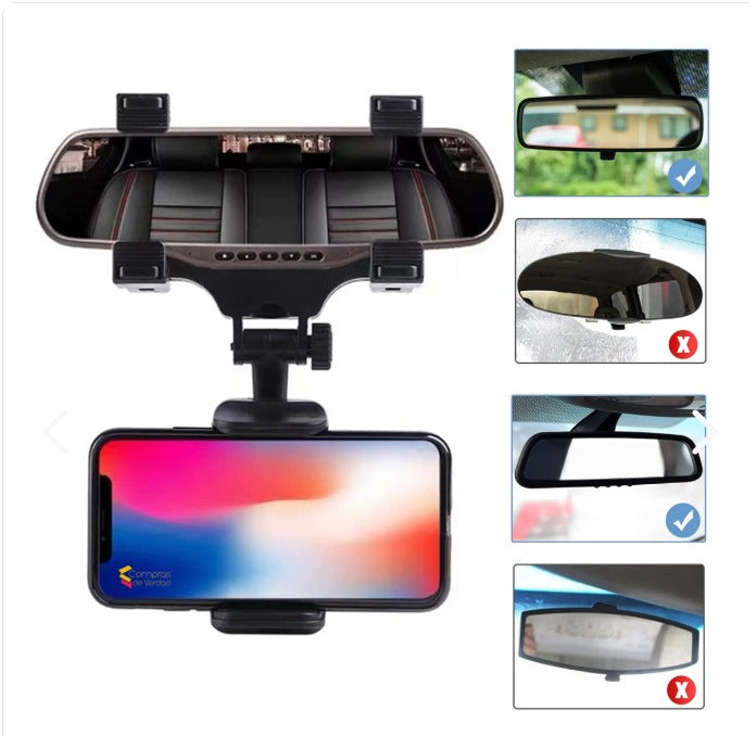 ESPEJO RETROVISOR CON DOBLE CAMARA FULL HD GRATIS SOPORTE CELULAR