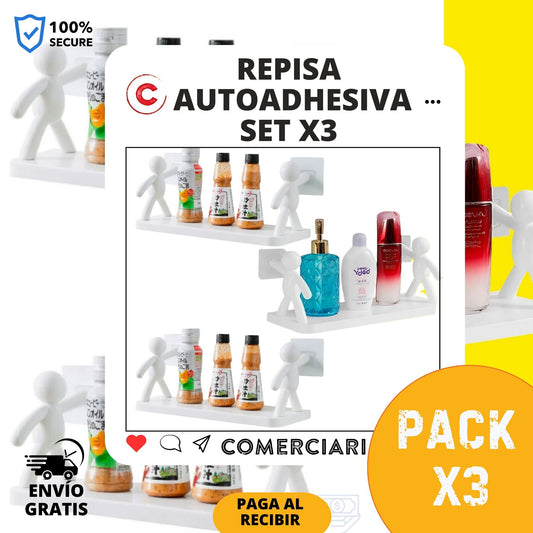 Repisa Adhesiva Organizador - Set X3